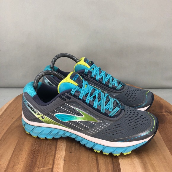 Brooks Ghost 9 Gray Blue Running Shoes Womens Size 8.5 Athletic Sneakers - Picture 1 of 8